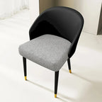 Chaise de salle à manger ou chaise d'appoint moderne avec dossier rembourré en similicuir et tissu