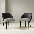 Chaise de salle à manger ou chaise d'appoint moderne avec dossier rembourré en similicuir et tissu
