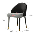 Chaise de salle à manger ou chaise d'appoint moderne avec dossier rembourré en similicuir et tissu