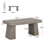 Bureau de direction 55 pouces pour bureau à domicile, bureau d'ordinateur en bois, poste de travail professionnel