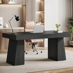 Bureau de direction 55 pouces pour bureau à domicile, bureau d'ordinateur en bois, poste de travail professionnel