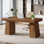 Bureau de direction 55 pouces pour bureau à domicile, bureau d'ordinateur en bois, poste de travail professionnel