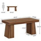 Bureau de direction 55 pouces pour bureau à domicile, bureau d'ordinateur en bois, poste de travail professionnel