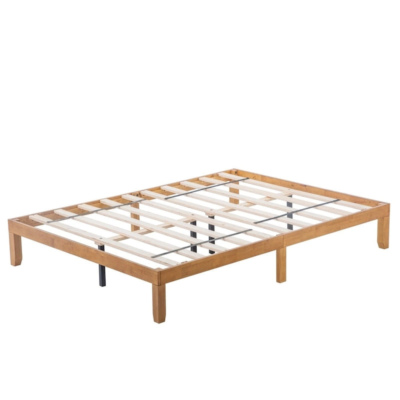 Cadre de lit plateforme Queen en bois, aucun sommier tapissier requis, support de lattes robuste