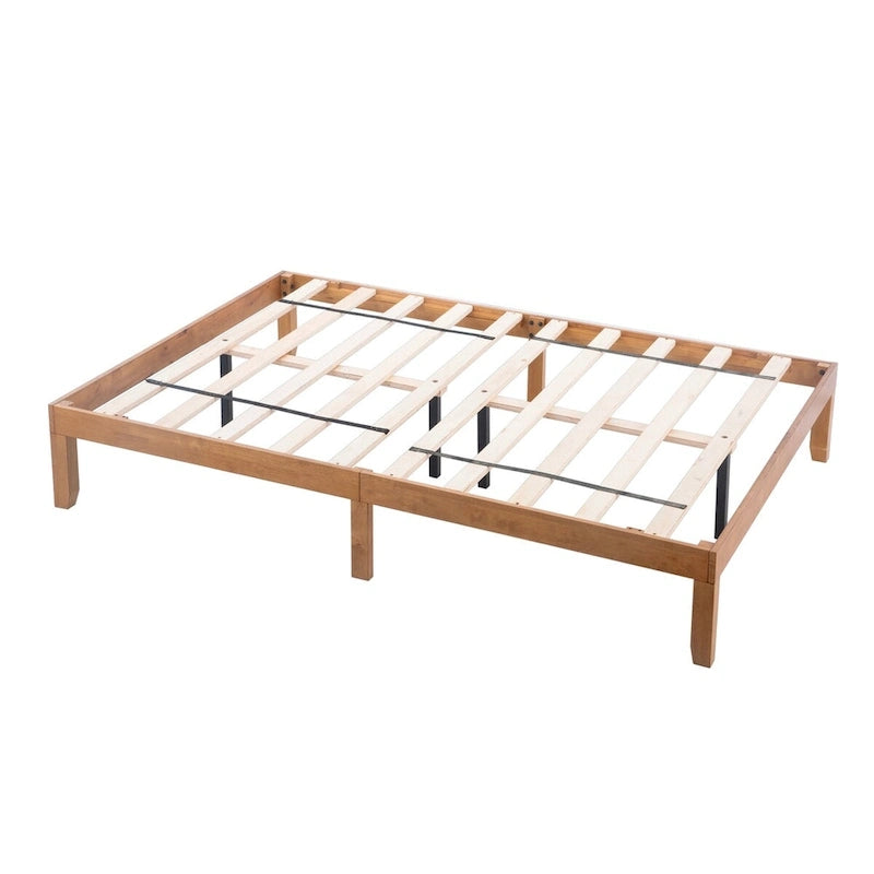 Cadre de lit plateforme Queen en bois, aucun sommier tapissier requis, support de lattes robuste