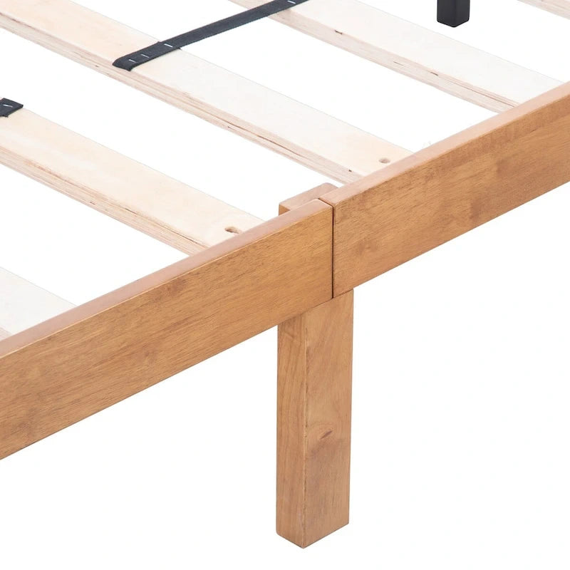 Cadre de lit plateforme Queen en bois, aucun sommier tapissier requis, support de lattes robuste